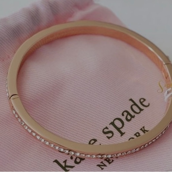 KATE SPADE RING IT UP PAVE BANGLE ROSE GOLD/CLEAR - Picture 3 of 6